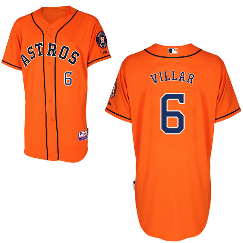Jonathan Villar #6 Youth Baseball Jersey-Houston Astros Authentic Alternate Orange Cool Base MLB Jersey